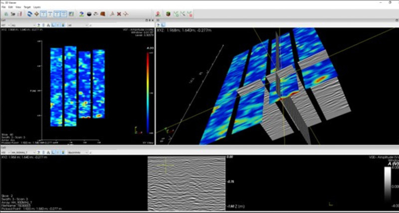 IDS GeoRadar | Screenshot of GPR Tomography on Historic Walls using Stream T